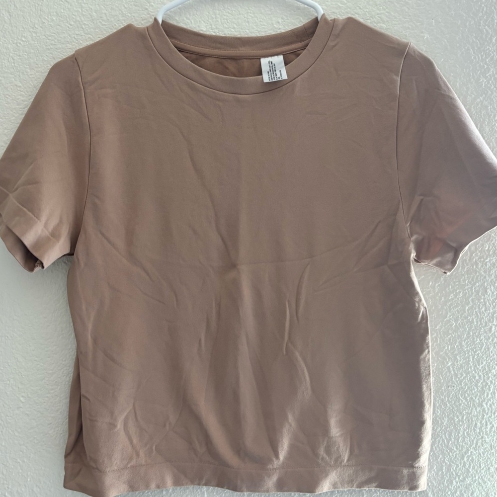 A New Day Brown Fitted Crop Short Sleeve T-Shirt